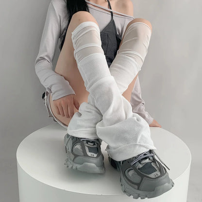 Gothic Mesh Patchwork Cotton Sock