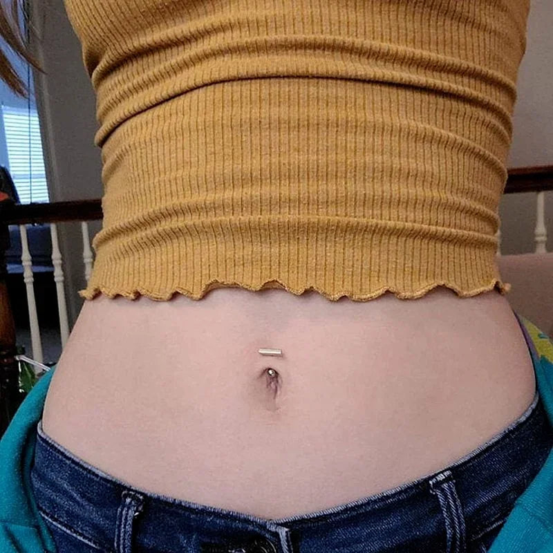 Dangling Double T Gothic Belly Ring Main image