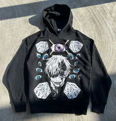 Gothic Anime Graphic Pullover Hoodie