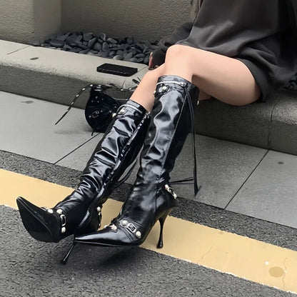 Gothic Knight High Fashion Pointed Toe Long Boot