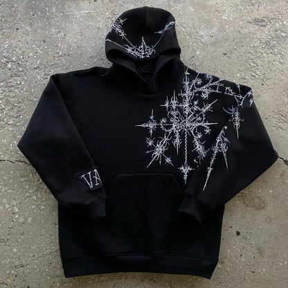 Gothic Pattern Print Casual Hoodie