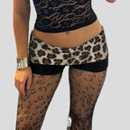 Leopard Patchwork Denim Short