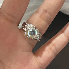 Gothic Crystal Black Spider Ring