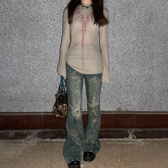 Tattoo Print Gothic Vintage Pant