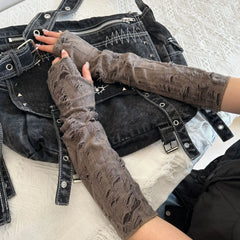 Gothic Torn Vintage Fingerless Sock