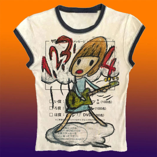 Aesthetic Emo Graphic Cotton T-shirt