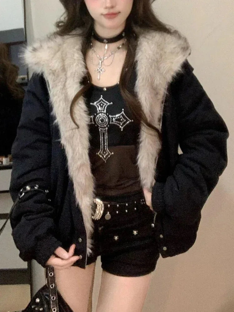 Loose Fit Fur Lined Padded Coat Main image