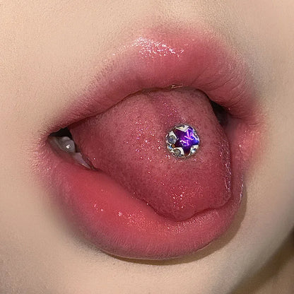 Glitter Sequin Star Mixed Color Tongue Ring