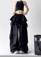 Lace Patchwork Cargo Pants
