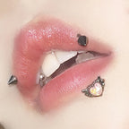 Pink Opal Heart Sweet Lip Stud