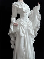 White Ruffle Sleeve Blouse
