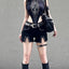 Low-Rise Rivet Denim Shorts