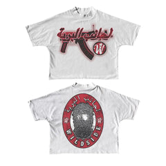 Hip Hop Cartoon Print Oversized Cotton T-shirt