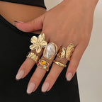 Baroque Pearl Gothic Zircon Ring