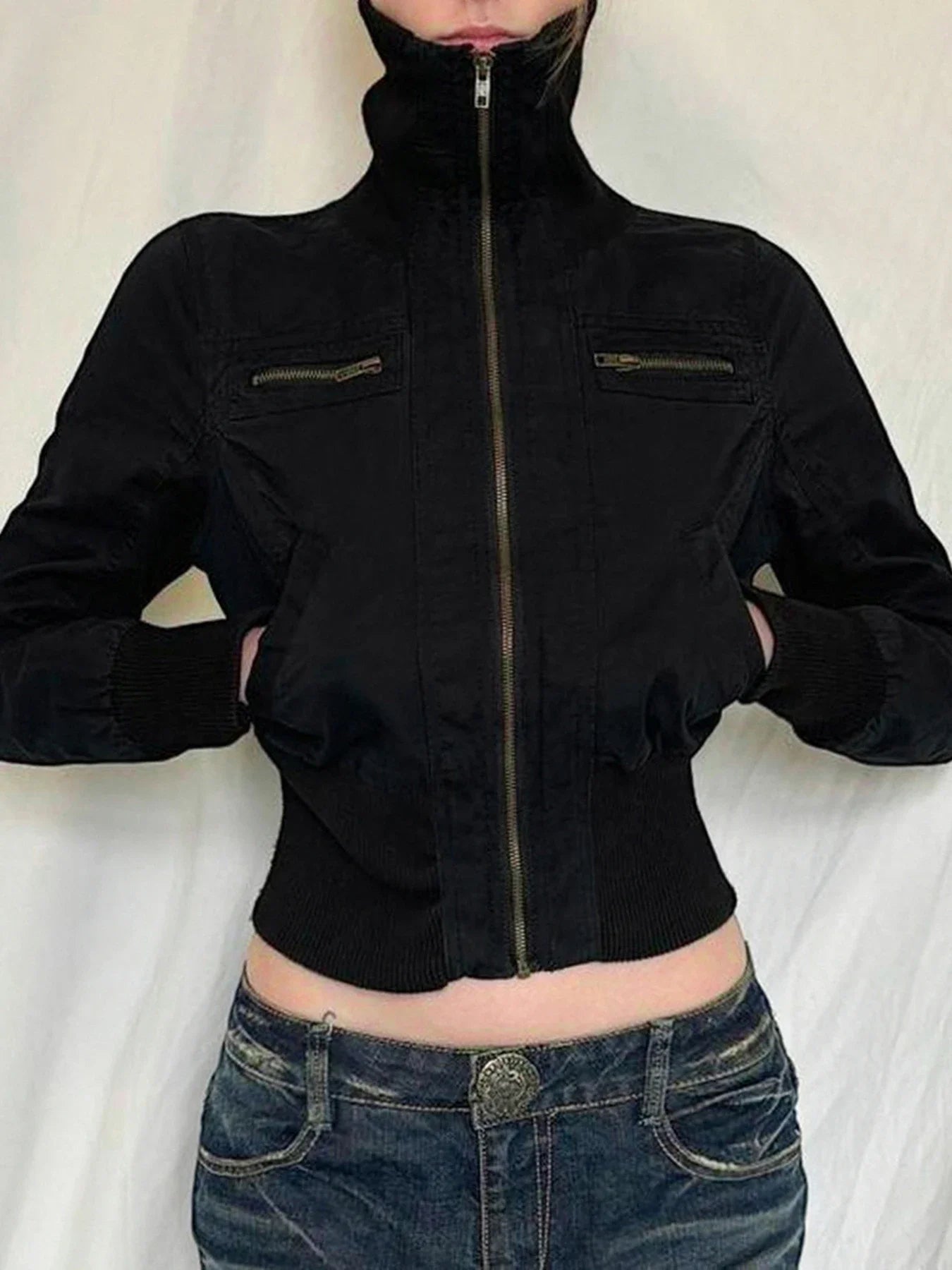 Turtleneck Slim Bomber Jacket Main image