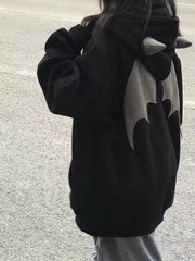 Little Devil Print Hooded Coat