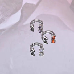 Dragon Claw Stone C-Bar Lip Stud
