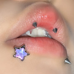 Pentagram Purple Star Stainless Steel Lip Stud