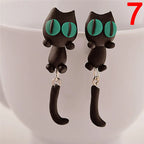 Halloween Black Spider Charm Stud Earring