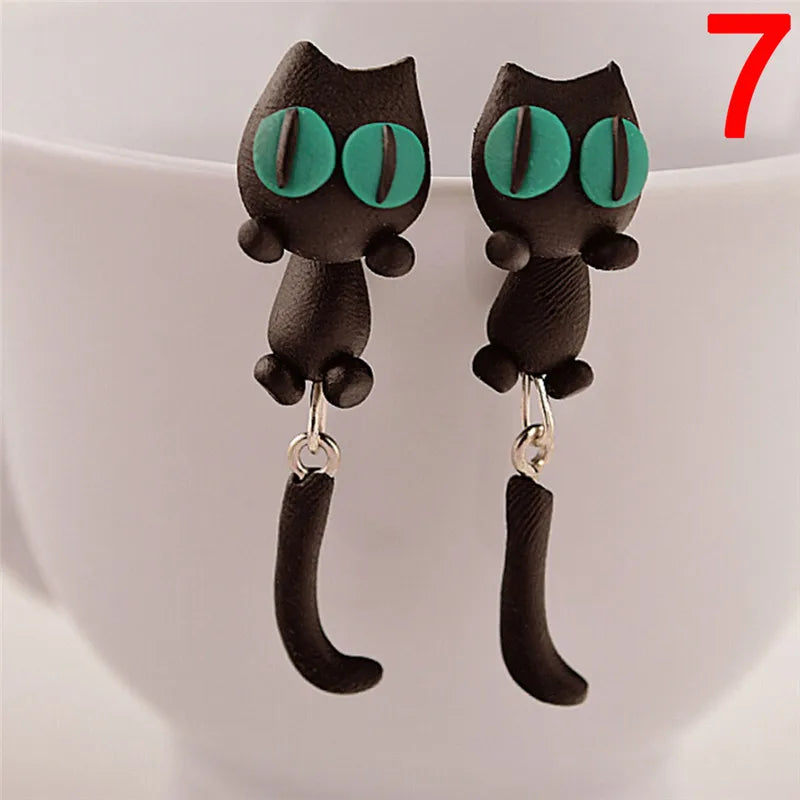 Halloween Black Spider Charm Stud Earring
