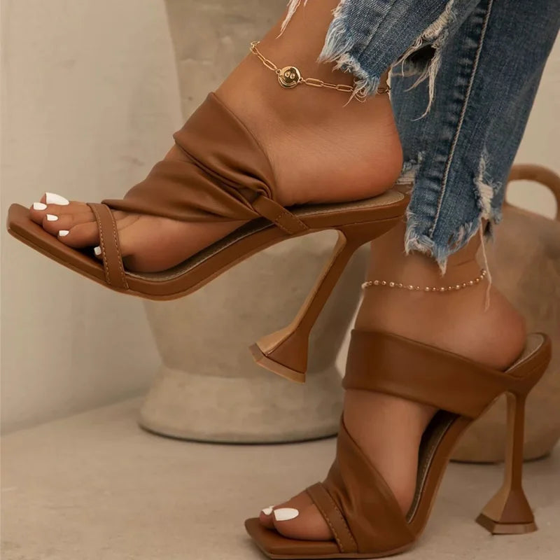 European American Gothic Simple High Heel Sandals