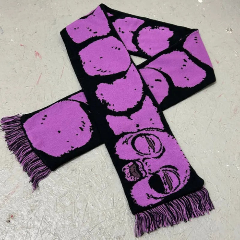 Gothic Cartoon Luminous Knit Scarf