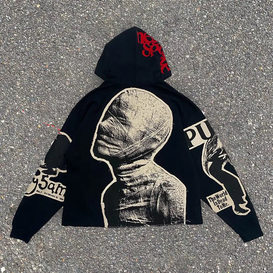 Gothic Mummy Graphic Pullover Hoodie