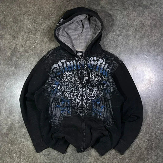 Gothic Print Pullover Sweater