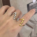 Irregular Copper Wave Gothic Ring
