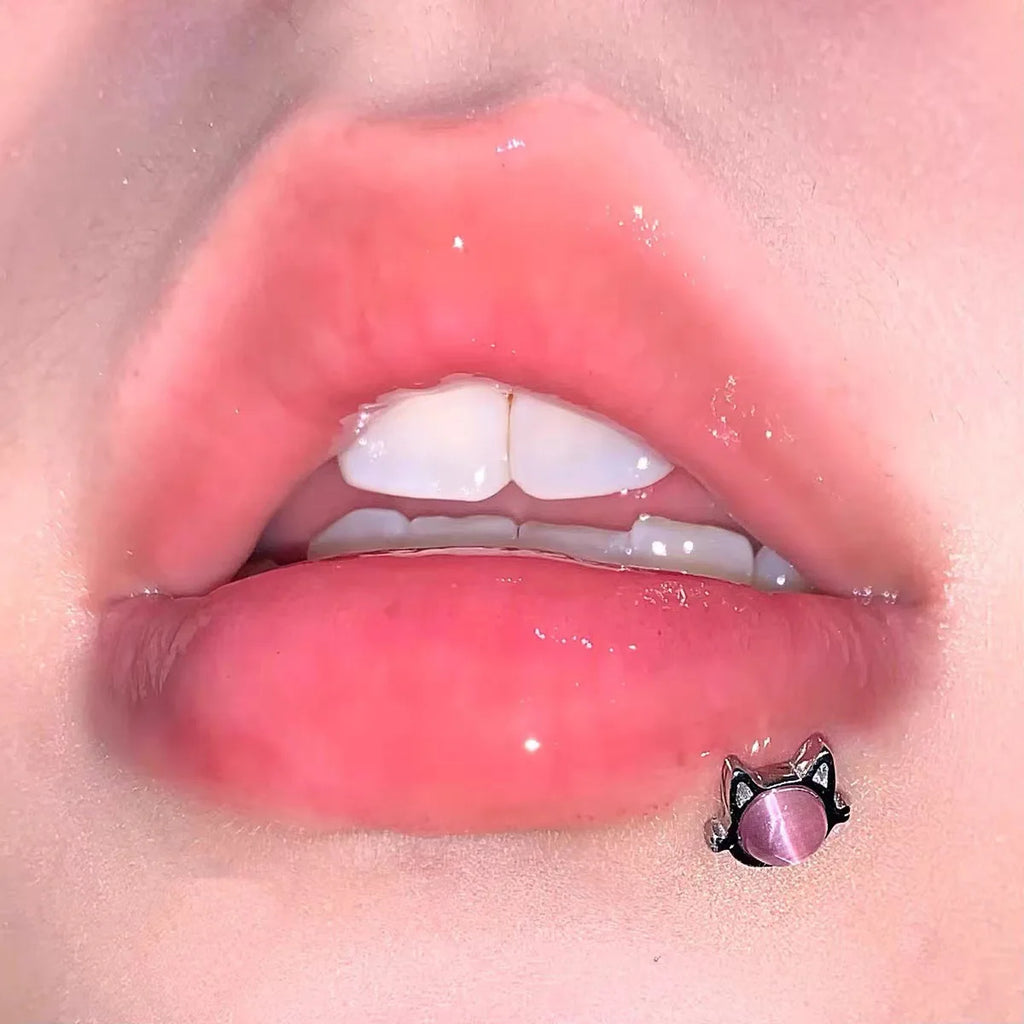 Y2K Blue Cat Eye Lip Stud