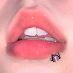 Y2K Blue Cat Eye Lip Stud
