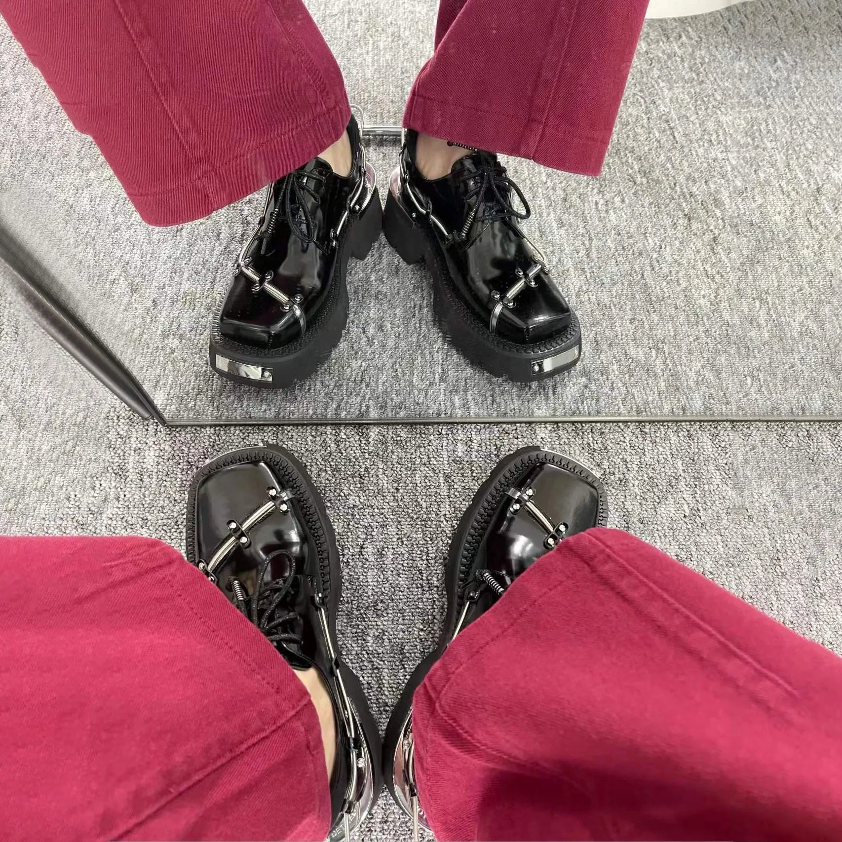 Black Gothic Platform Party Sneaker Main image