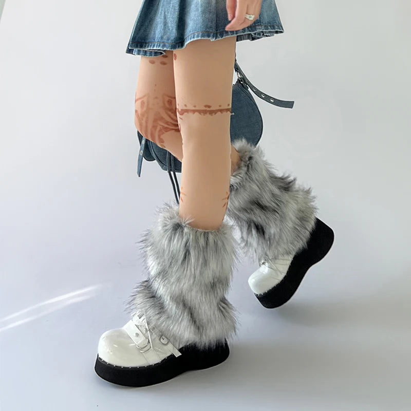 Gothic Wolf Fur Knee-length Sock
