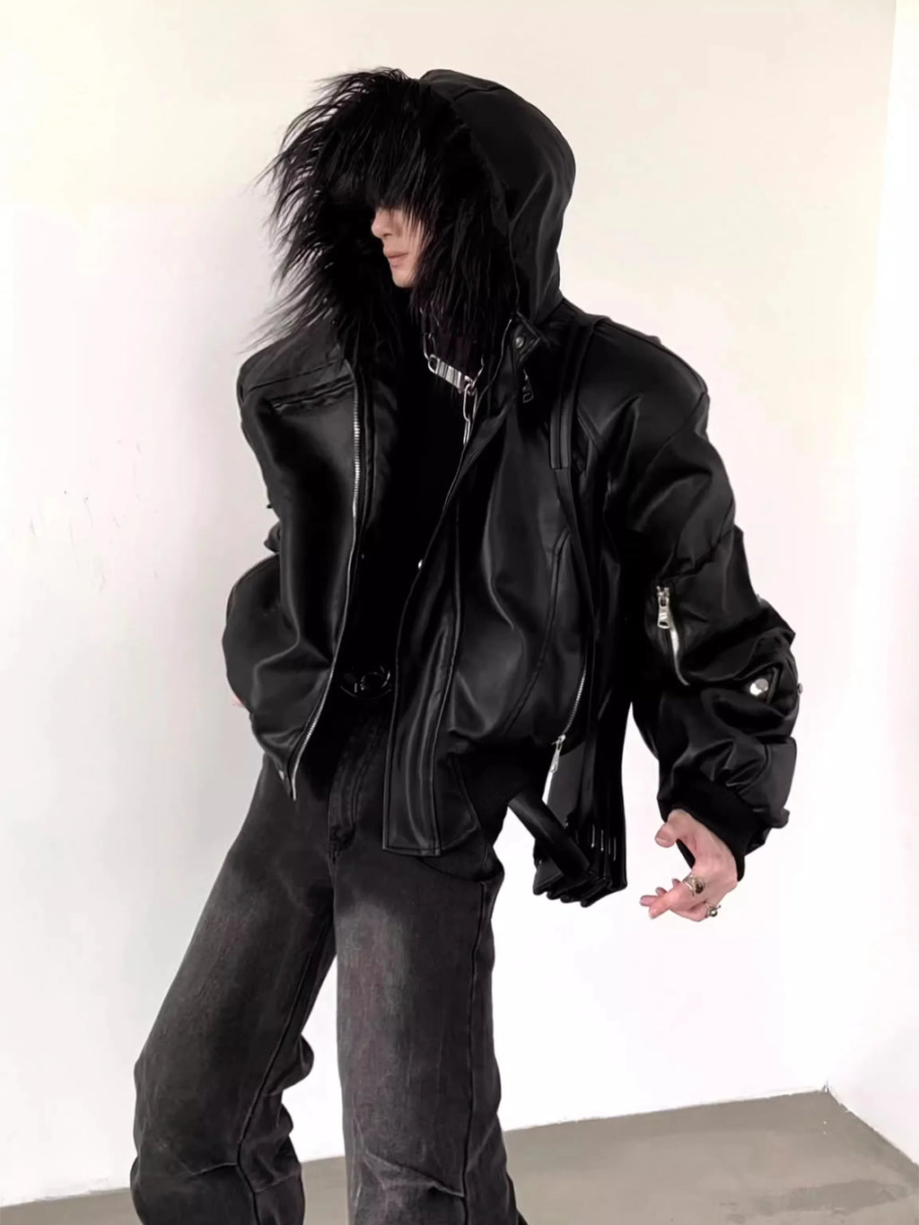Faux Fur Trim Hooded Jacket