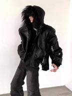 Faux Fur Trim Hooded Jacket