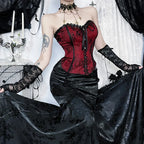 Lace Trim Backless Corset