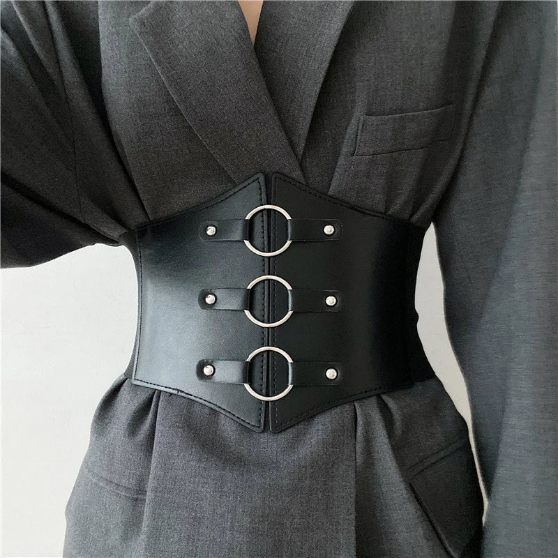 Wide Elastic Gothic Corset Belt Main image