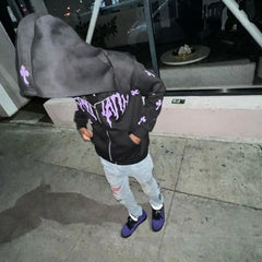 Gothic Rhinestone Zip Hoodie