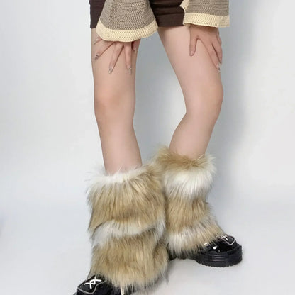 Gothic Faux Fur Vintage Sock