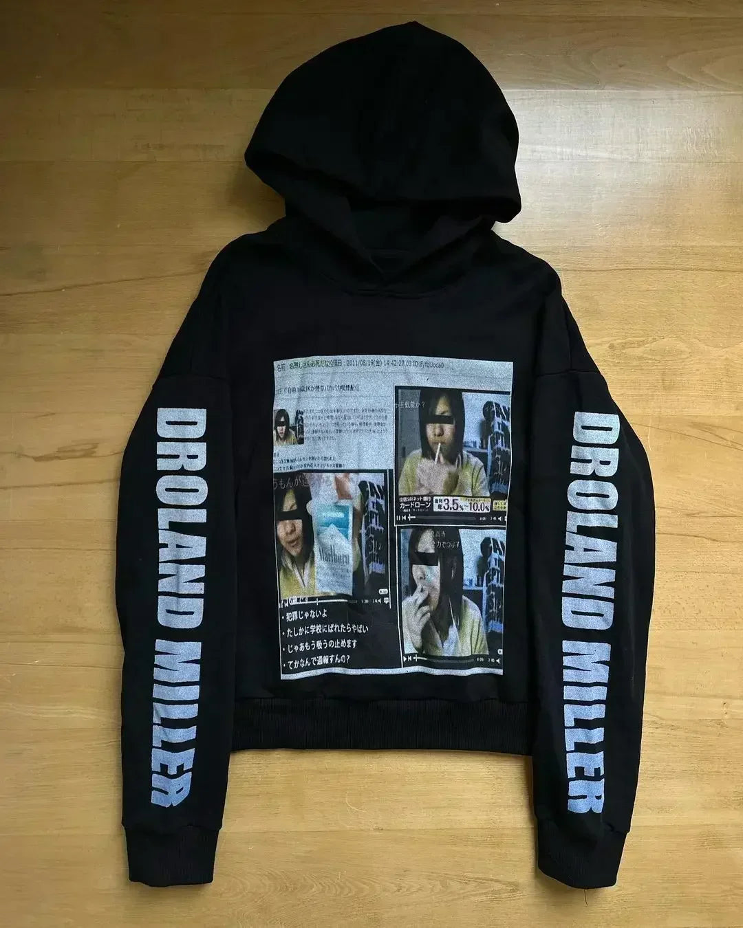 Gothic Print Oversized Hoodie