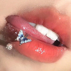 Blue Butterfly Mud Hoop Lip Stud