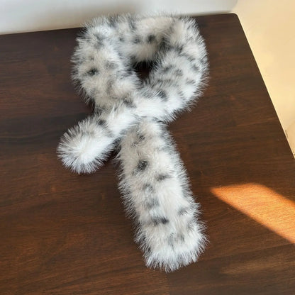 Gothic Leopard Fur Chain Belt Sock
