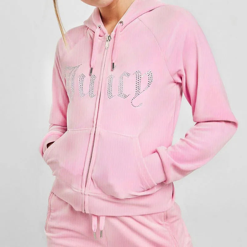 Gothic Rhinestone Zip Hoodie Main image