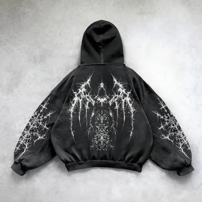 Harajuku Gothic Printed Hoodie