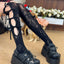 Gothic Strap Cotton Floral Sock