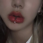 Pink Beaded Skull Tragus Sweet Y2K Lip Stud