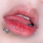 Bone Shape Simple Silver Stainless Steel Lip Stud