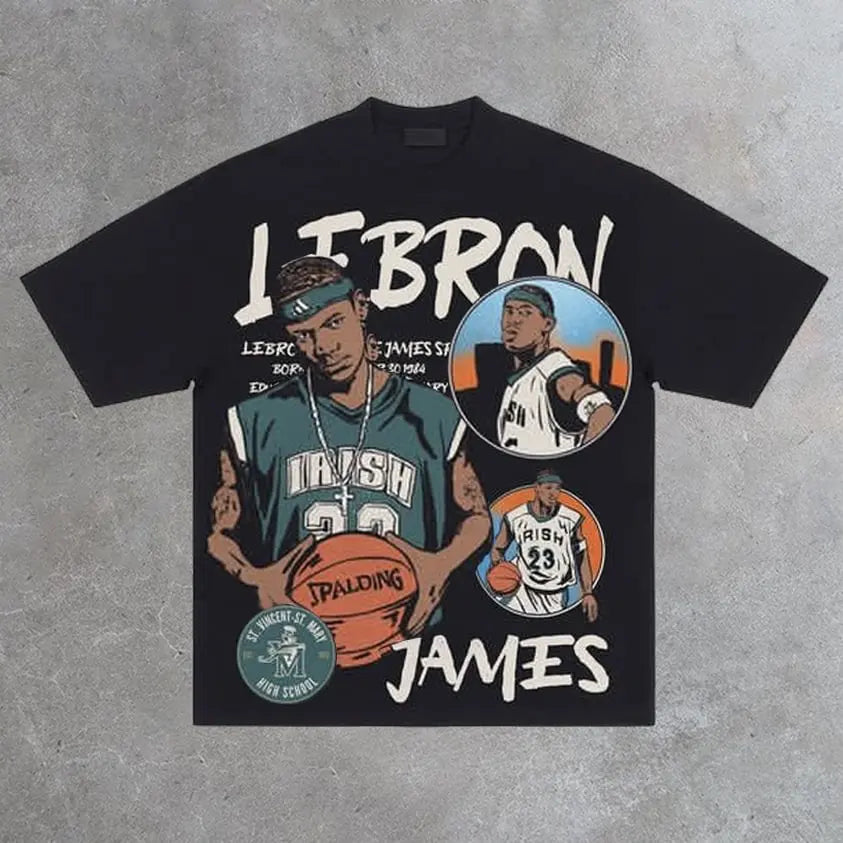 Gothic Basketball Character Graphic Cotton T-shirt Main image