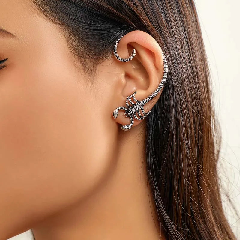 Punk Gothic Scorpion Metal Snake Clip Earring