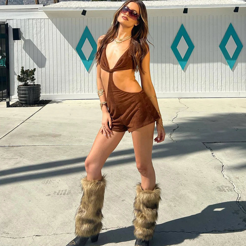 Gothic Faux Fur Furry Boot Sock Main image